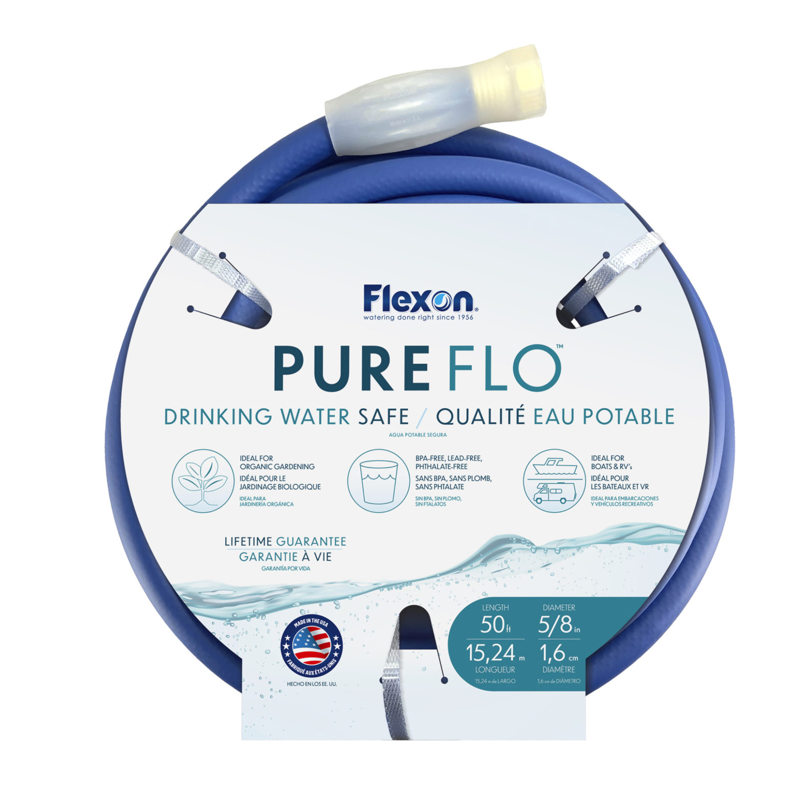 PureFlo BPA Free Drinking Water Safe Garden Hoses Flexon